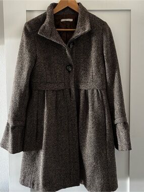 Brown Tweed Pea Coat pockets